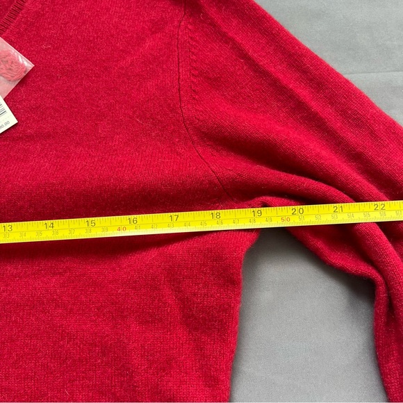 Apt. 9 🆕 Cashmere V Neck Sweater Size L Academia Preppy Misses Red Easter Spring - Picture 5 of 9